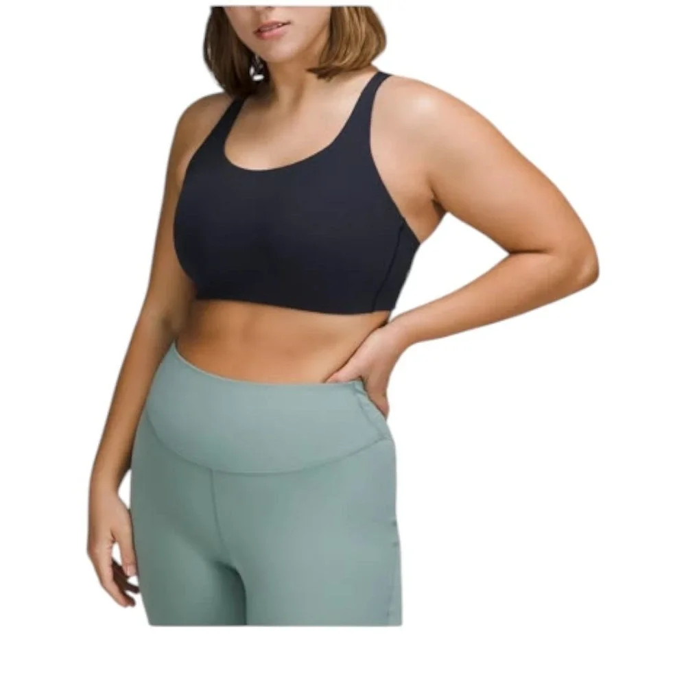 Lululemon Black Energy Sports Bra Size 36D Gym Workout Supportive Comfortable